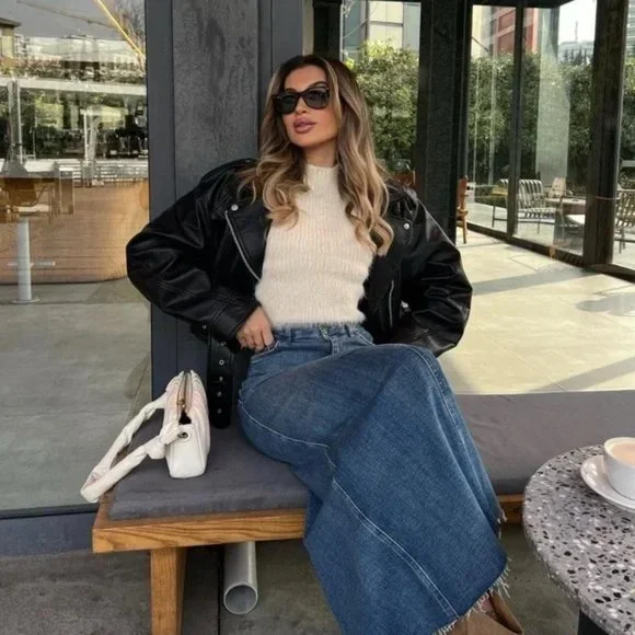 Zara Stretch Denim Pencil Skirt - Picture 6 of 13